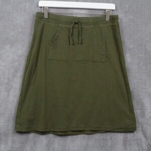 VTG Y2K‎ 90s Knit Drawstring Mini Skirt Kangaroo Pocket Athletic Green Sz M
